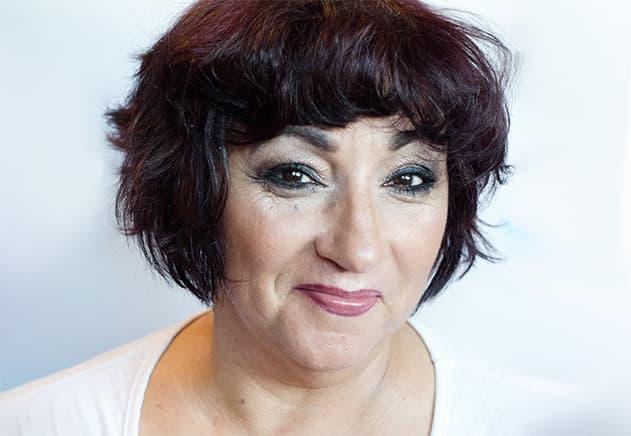 Smokey eye makeup on mature client