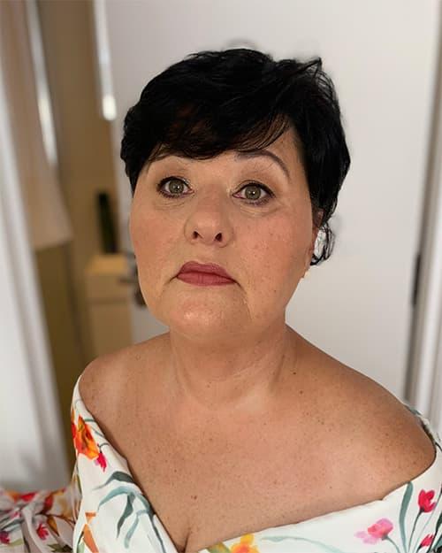 Client after mother of groom makeup — soft, polished look