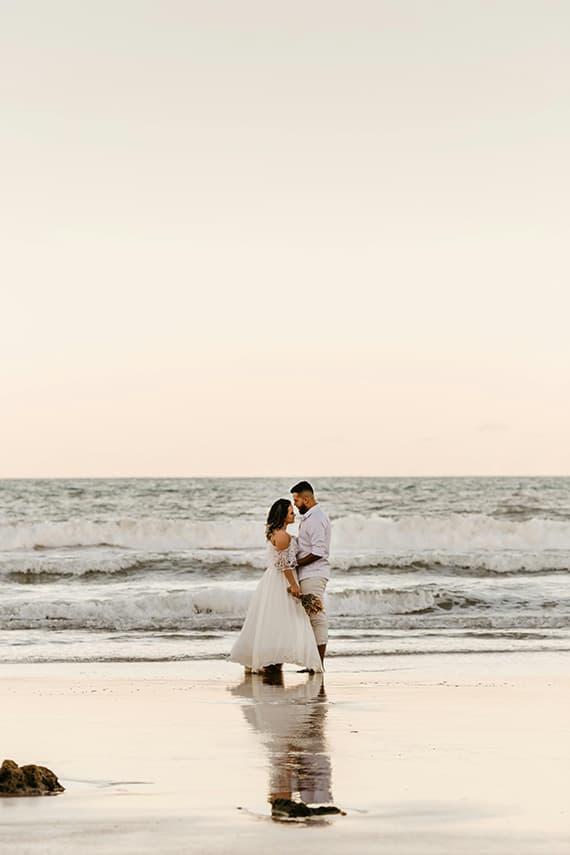 couple wedding shot at the beach