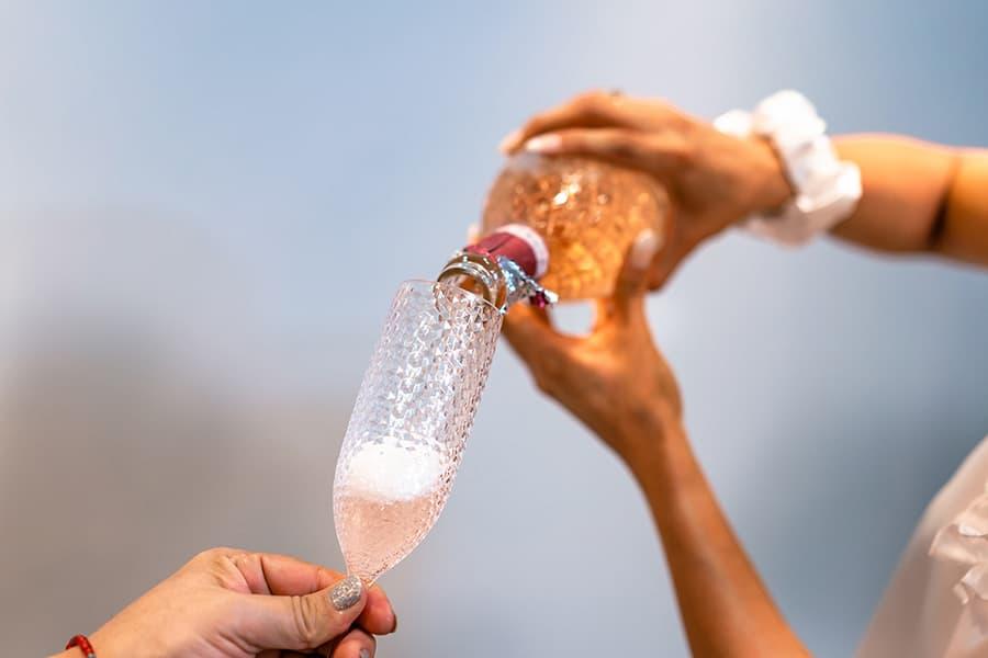 Bridesmaid with glowing natural makeup