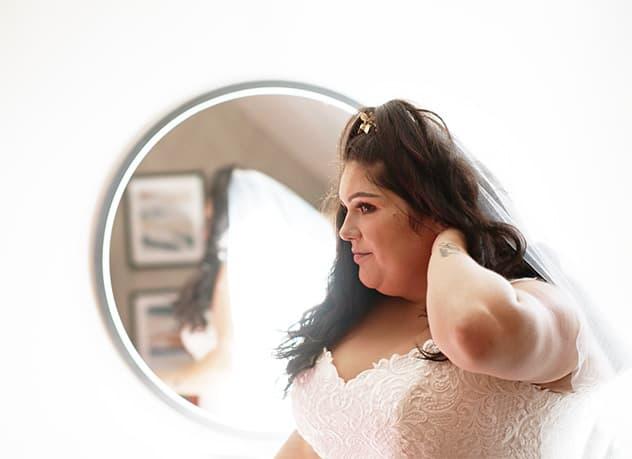 Bridal makeup getting ready photo