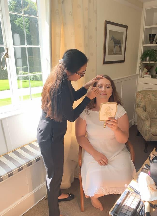 Crissie giving makeup lesson in Chandlers Ford