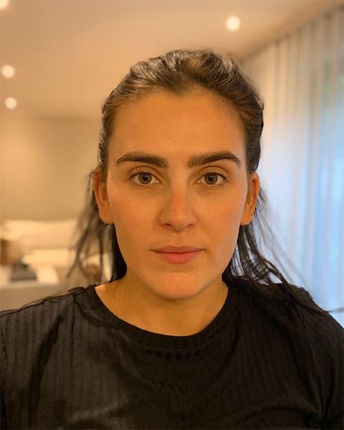 Client before evening makeup — no makeup look